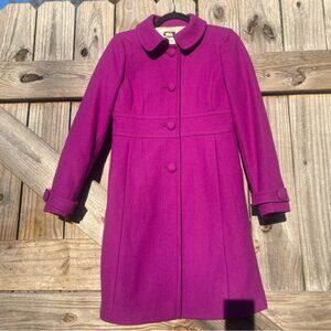 J. Crew Women's Fuchsia Trench Car Coat Size 2
